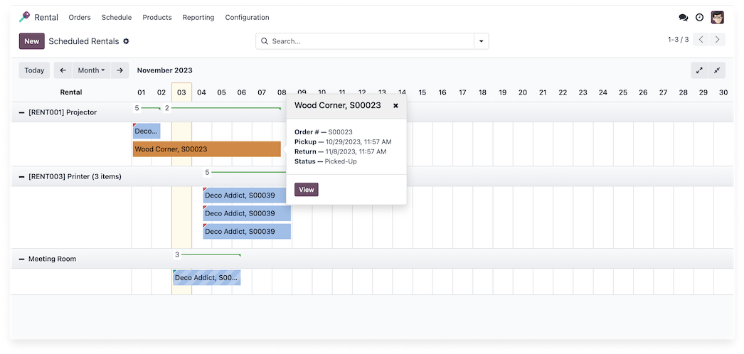 Odoo Rental order