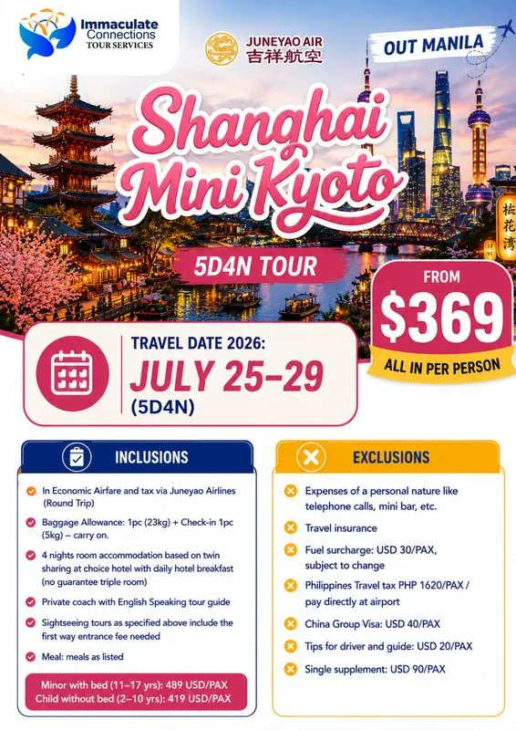 Shanghai Mini Kyoto 5D4N tour poster