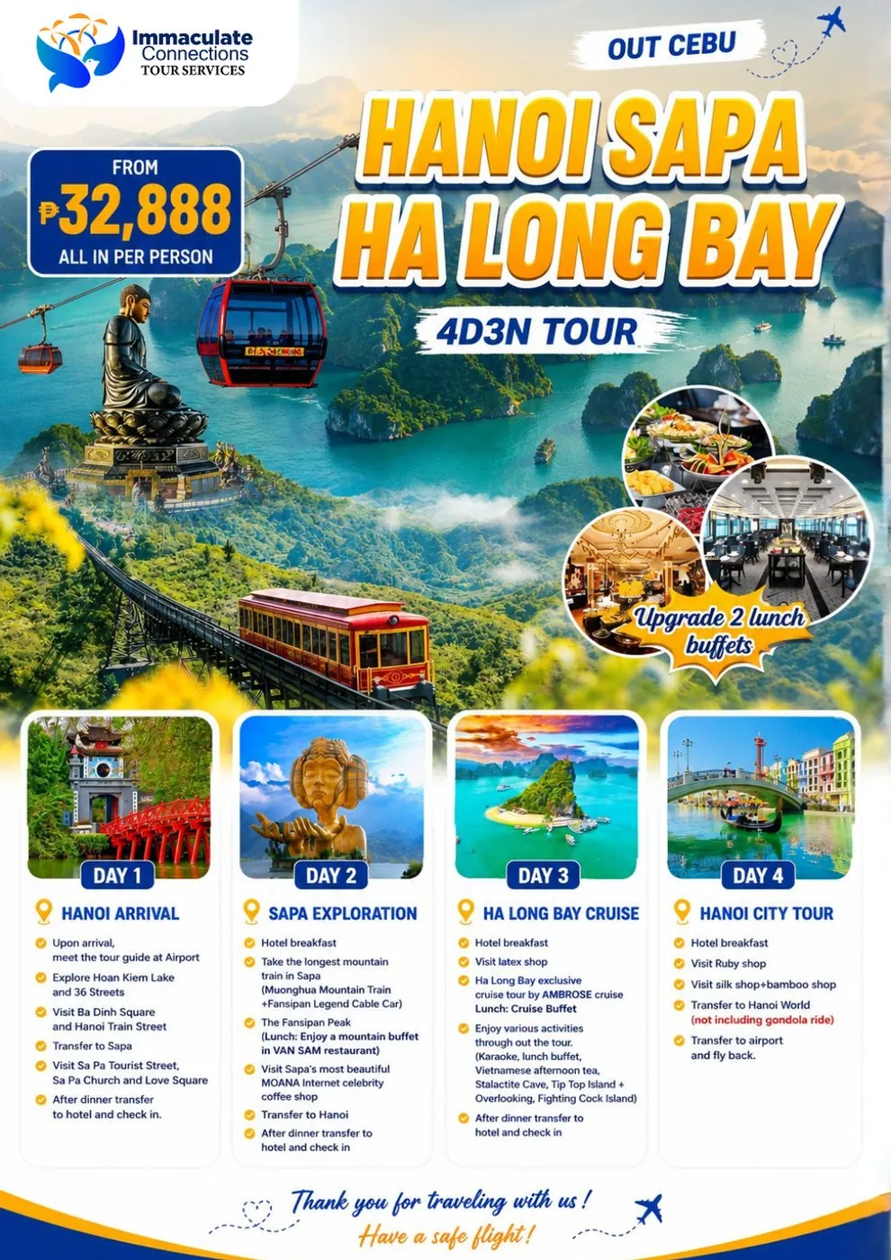 Hanoi, Sapa and Ha Long Bay 4D3N tour poster