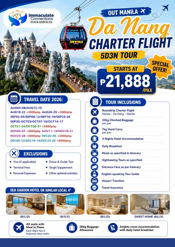 Da Nang charter flight 5D3N tour poster