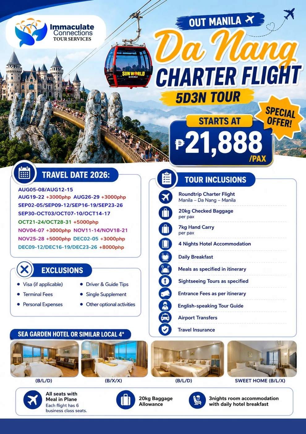 Da Nang charter flight 5D3N tour poster
