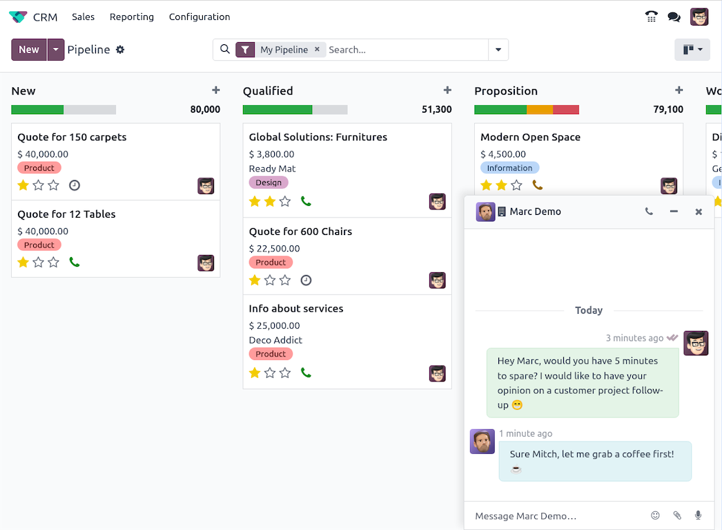 Odoo Discuss central communication