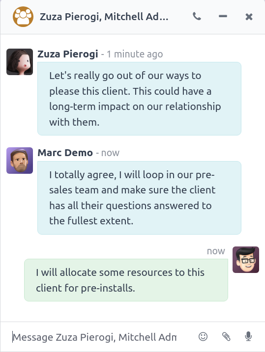 Odoo Discuss effective collaboration