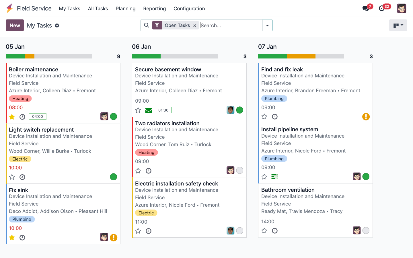 Odoo Field Service — schedule JR-Tech technicians across Malaysia