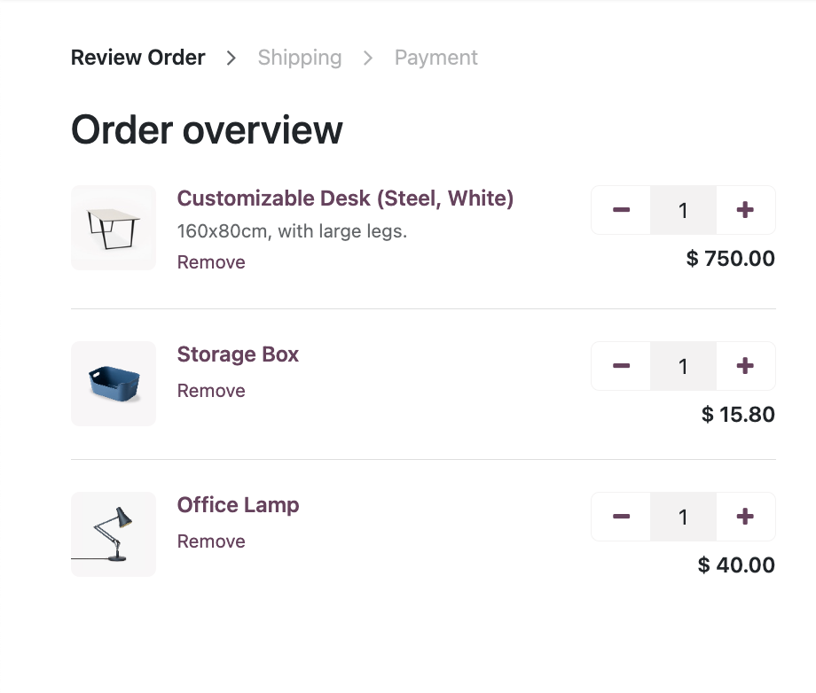 Online order for pickup