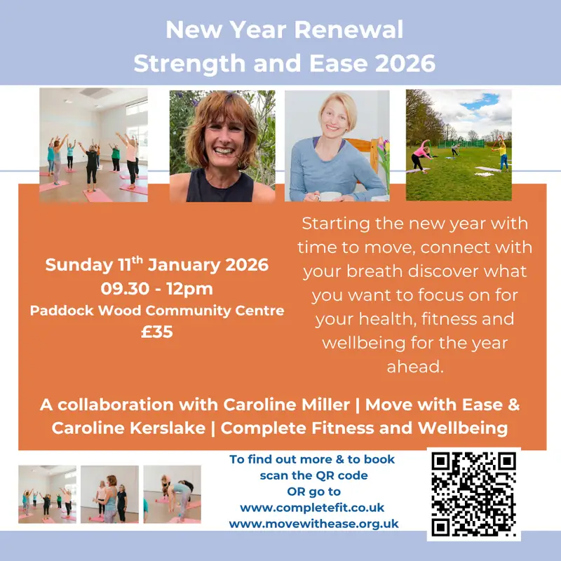 New Year Renewal — Strength and Ease 2026 poster, Sunday 11 January 9:30am–12pm, Paddock Wood Community Centre, £35