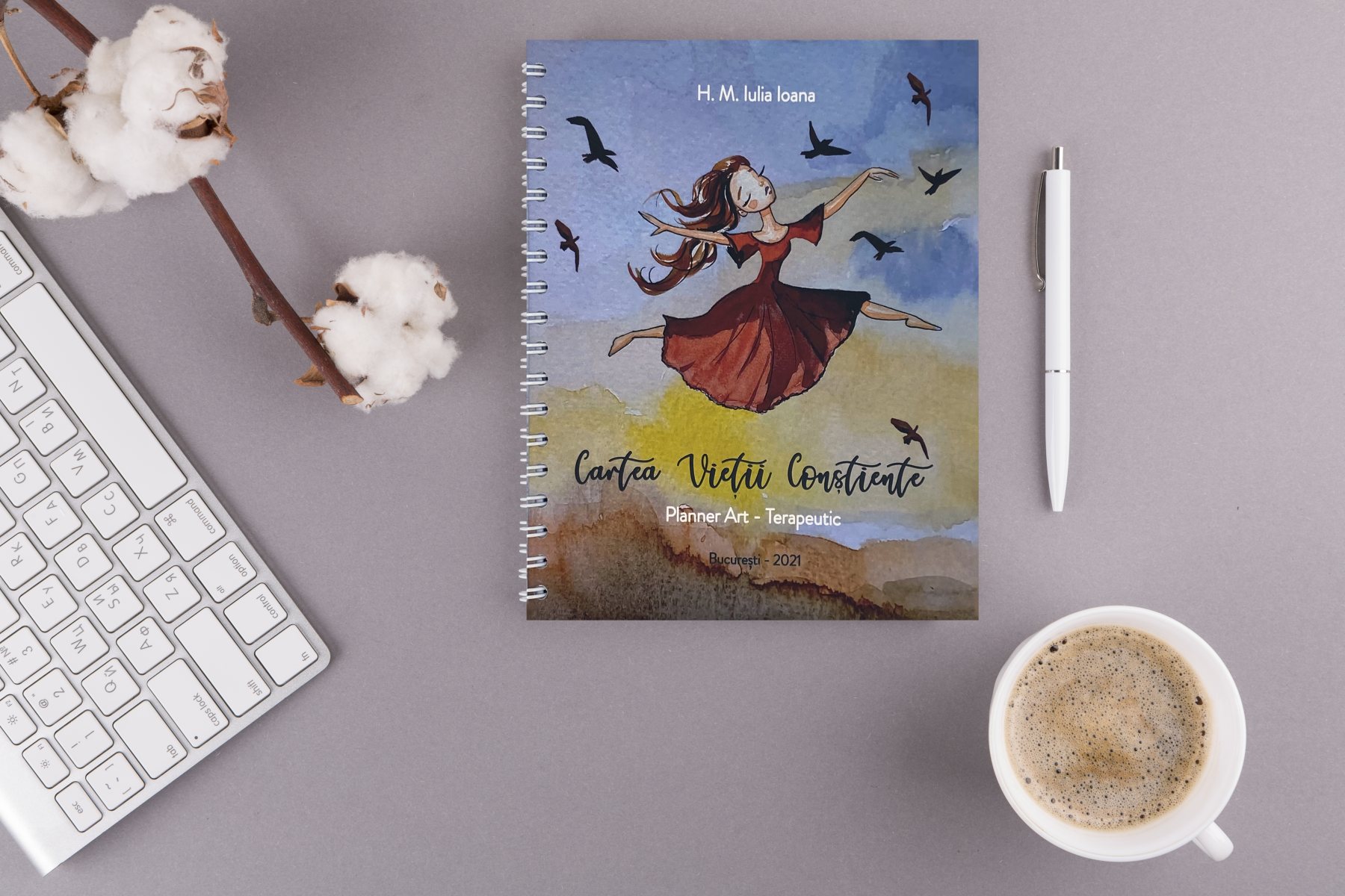 Cartea Vieții Conștiente — planner art-terapeutic pe birou