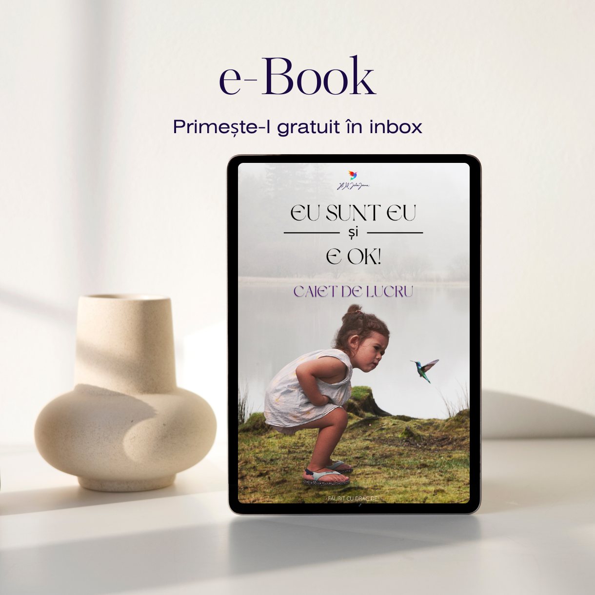 eBook-ul „Eu sunt EU și e OK!” pe o tabletă
