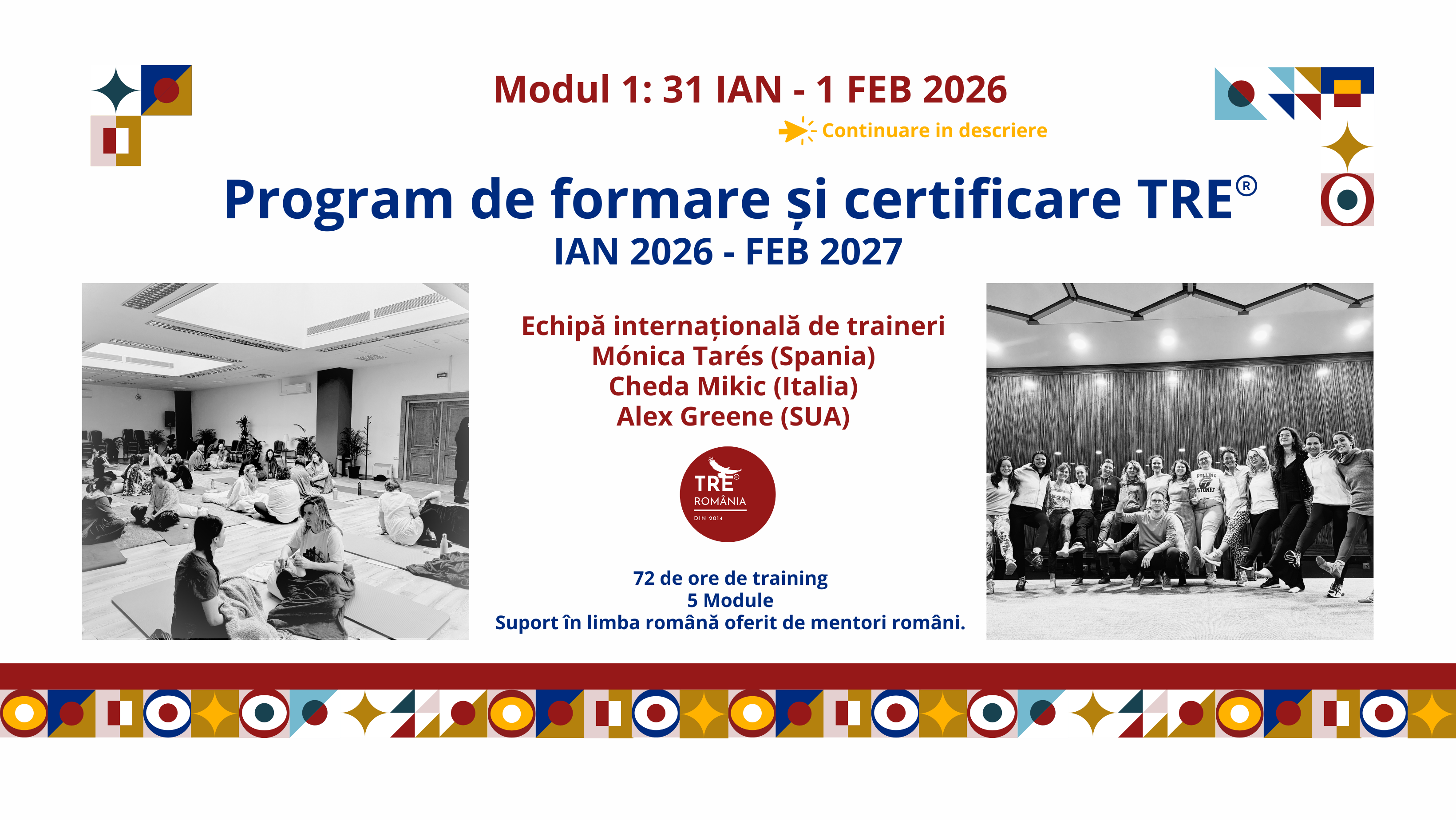 Program de formare și certificare TRE® ianuarie 2026 – februarie 2027