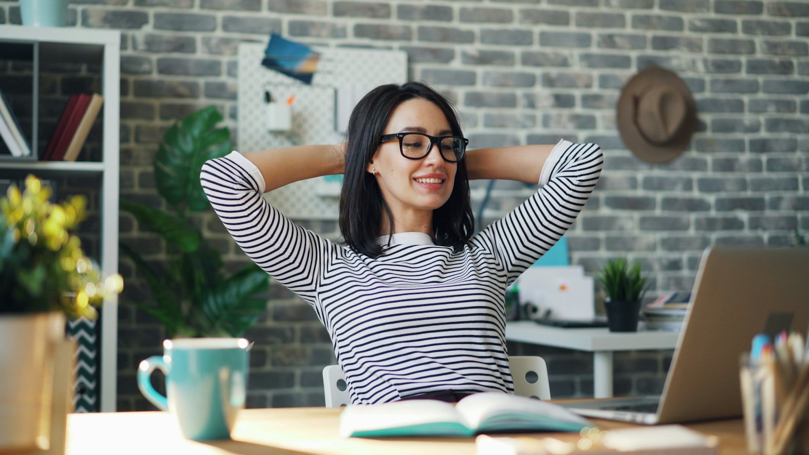 A professional pausing to reset during the workday